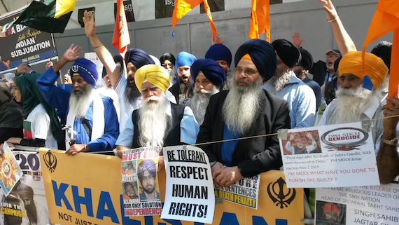 UK Sikh leaders protest outside Indian Embassy in UK