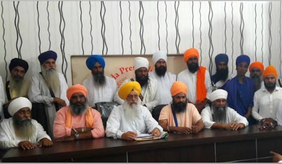 Gurdeep Singh Bathinda and others addressing press conference