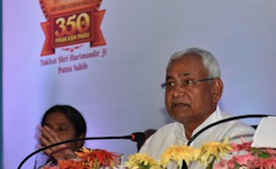 Bihar CM Nitish Kumar addressing media persons