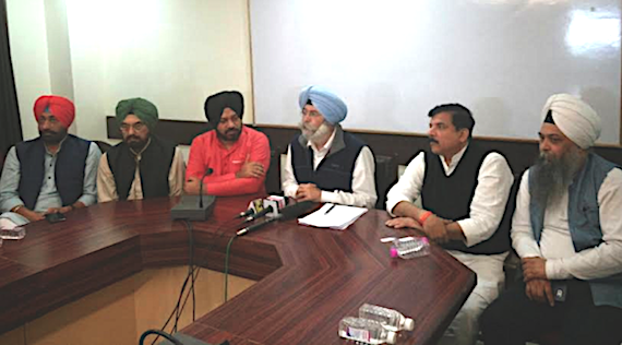 L to R: Sukhpal Khaira, Kanwar Sandhu, Gurpreet Ghuggi, H S Phoolka, Sanjay Singh and Jarnail Singh