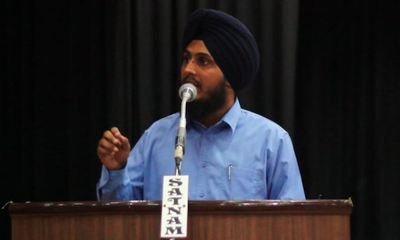 Parmjeet Singh addressing the gathering