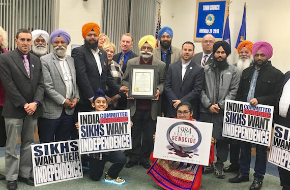 Connecticut (USA) Town Southington Officially Recognizes November 1984 Genocide Against Sikhs in India [November 28, 2016)