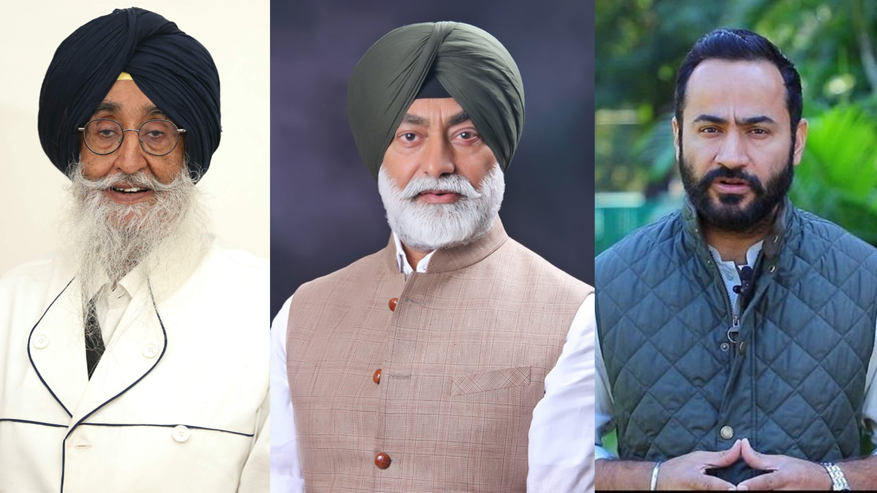 Simranjit Singh Mann (L), Sukhpal Singh Khaira (C) and Gurmeet Singh Meet Hayer