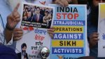 An image of Sikh activists holding a pretest against India's transnational repression against Sikhs | File Photo | Image used for representational purpose only | Sikh Siyasat News Photos