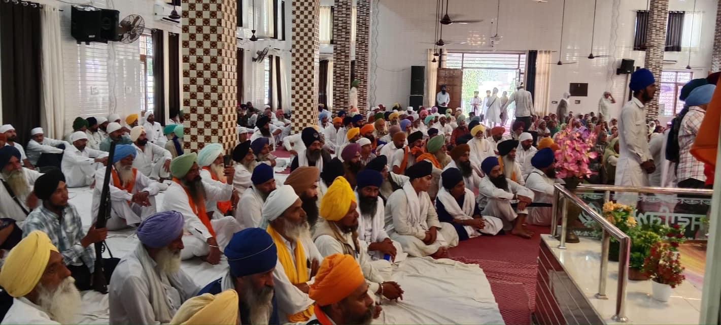 Sikh Sangat Paying Tribute to Gurpreet Singh Hari Nau During Antim Ardas Smagam