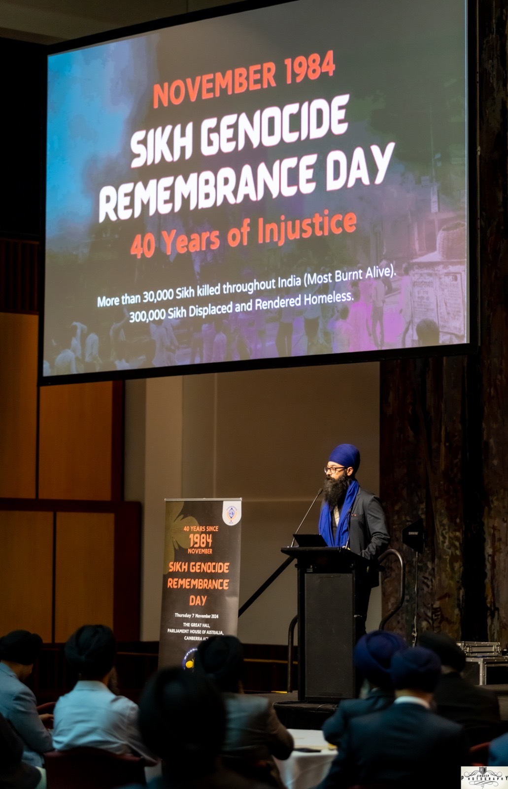 Bhai Moninder Singh addressing the gathering